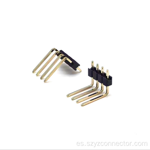 Fila única 4P del conector del jefe del Pin de 2.54m m